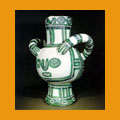 453. Large green bird vase